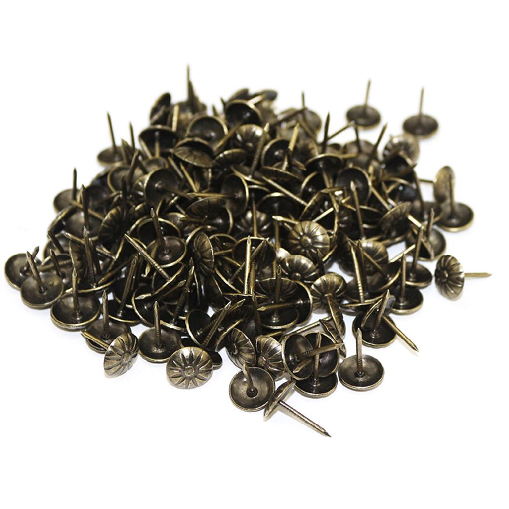 100 Stück Antike Dekorative Nägel mit Chrysanthemenmuster Polsternagel für Sofa, Heim-DIY-Dekoration