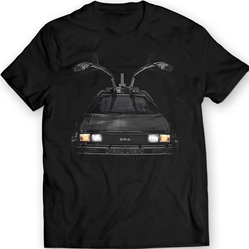 Science Fiction Film Back To The Future Time Machine Sports Car T-Shirt. Premium Cotton Short S
