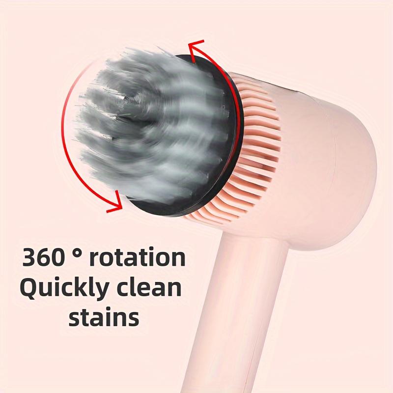 1 Set Of Electric Cleaning Brushes With 4 Replacement Brush Heads, Rechargeable Handheld Wireless Cleaning Brush Suitable