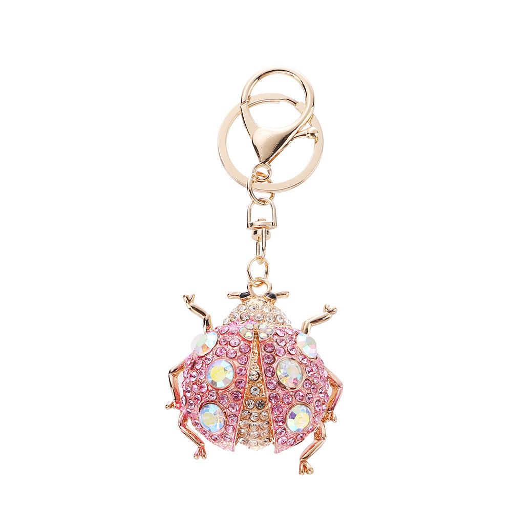 Alloy Insect Beetle Accessories - Seven-spotted Ladybug Keychain, Schoolbag Animal Keychain, Colorful and Vibrant.