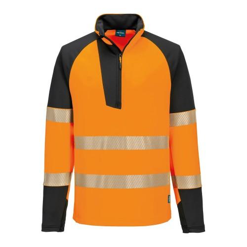 Portwest Mens Hi-Vis Safety Sweatshirt nero/arancione