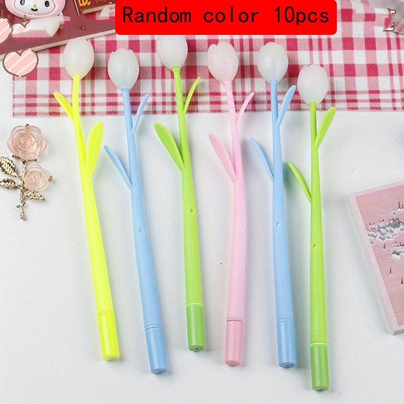 

Возвращение в школу, 10 шт. 0,38 мм, креативная интегрированная ручка в форме цветка-тюльпана, нейтральная ручка, маленькая, свежая, милая, для студентов, канцелярская ручка на водной основе Random color 10pcs
