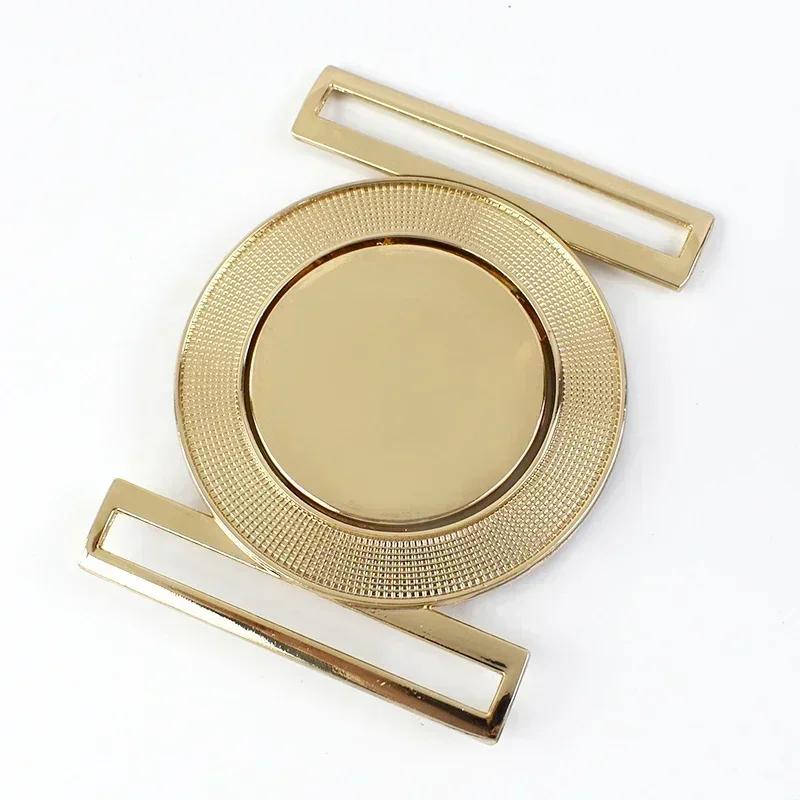 1/2/4/5Pcs Meetee 50mm Metal Belt Buckles Decor Button for Windbreaker Coat Down Jacket Sewing Clasp Buttons Clothes Accessory