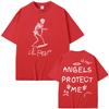 Rapper Lil Peep Cry Baby Angels Protect Me Skeleton Graphic T-shirts Men Women Hip Hop Vintage Oversized T Shirts Short Sleeve