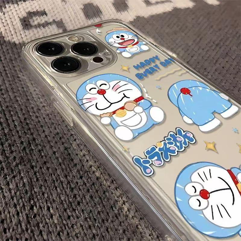 Gluttonous Doraemon iPhone 16 Pro Max Case: Simple, Thickened, Transparent, Drop-proof for Apple 14/15