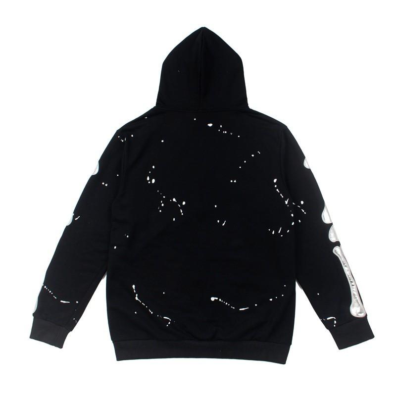 American Streetwear Trapstar X OM Hoodie Embroidered Bones Rhinestone Details Zip-Up Womens Casual Sweatshirt