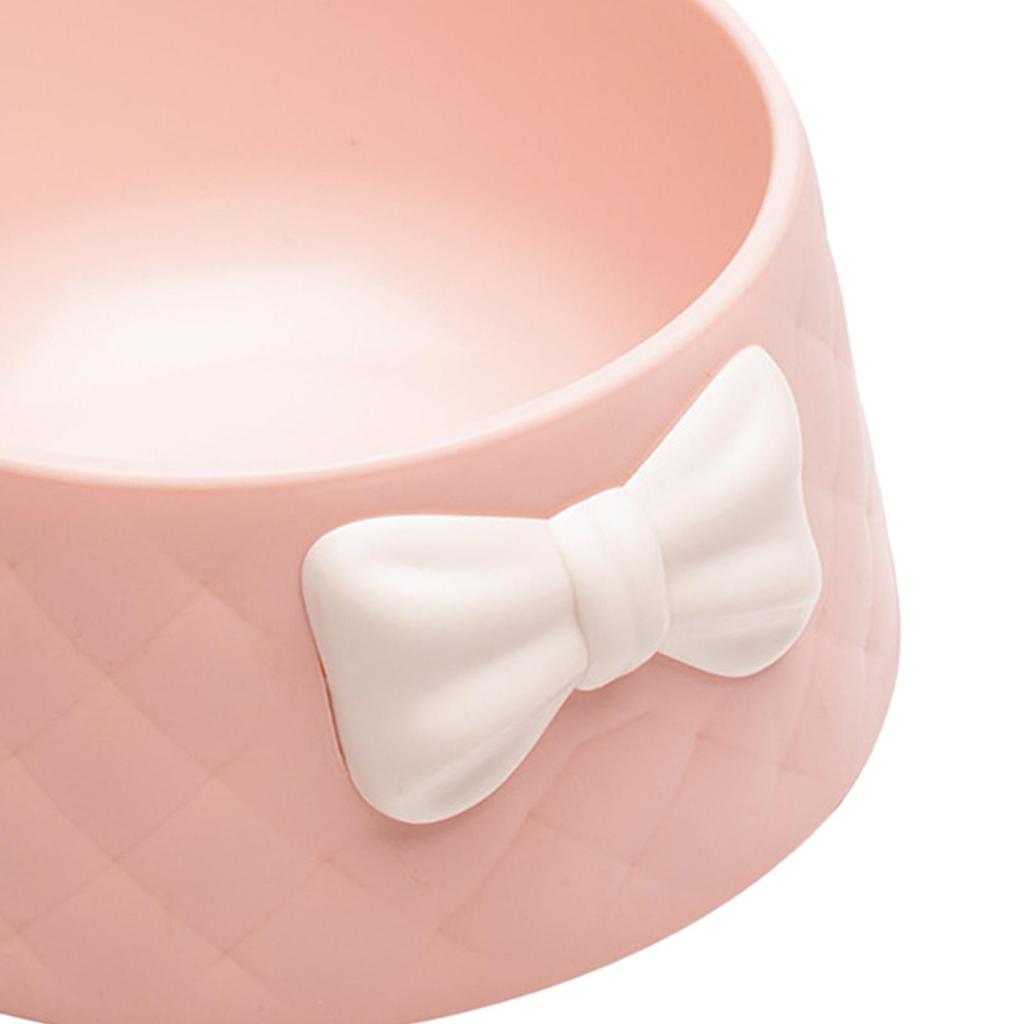 Cat Bowl Feeding Dishes Stable Novelty Anti Slip, Bow Tie Decorated, Pet Feeder Water Cats for