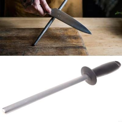 Professional 10/12 Inch Diamond Sharpener Stick with Handle Double Sided Knife Sharpener Rod Quick Sharpening Stone Butcher Chef