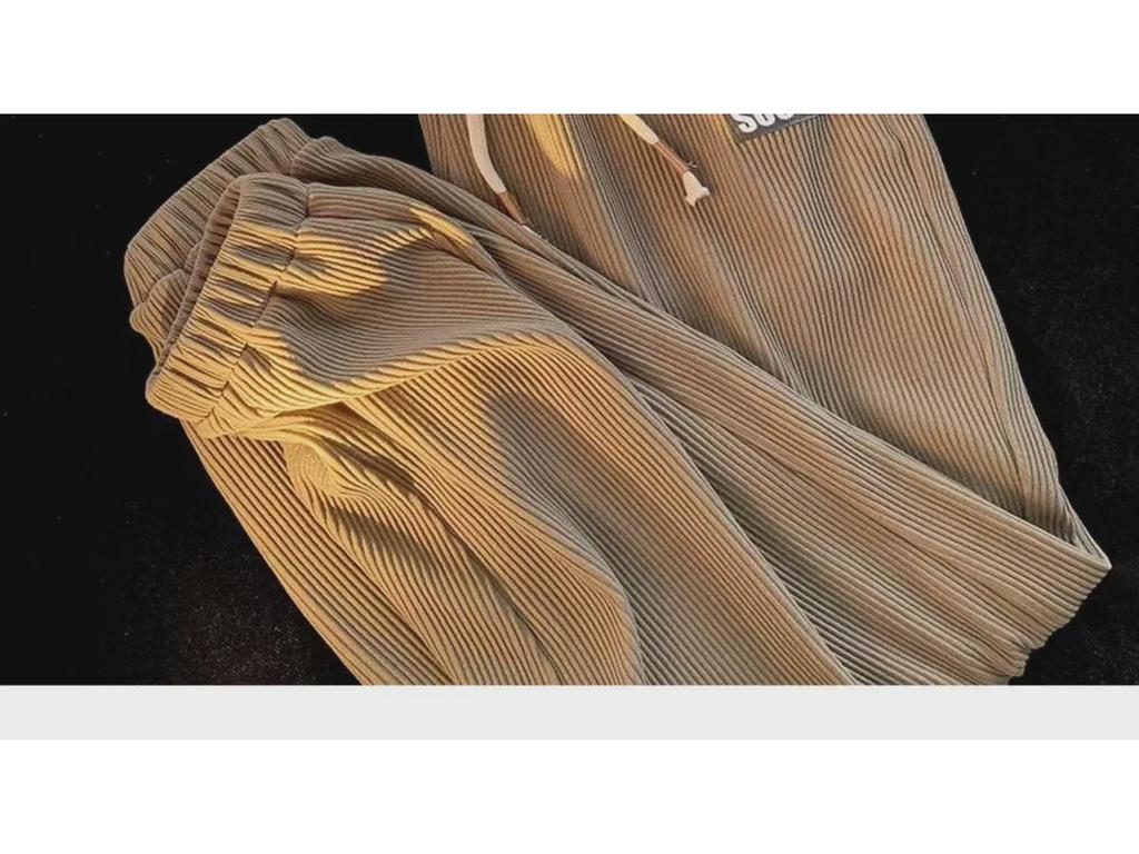 Men's Autumn Corduroy Cuffed Casual Pants - Versatile Hong Kong Style Sports Pants