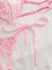 Autumn Bow Sling Floral Embroidered Lingerie Set - See-through Temptation