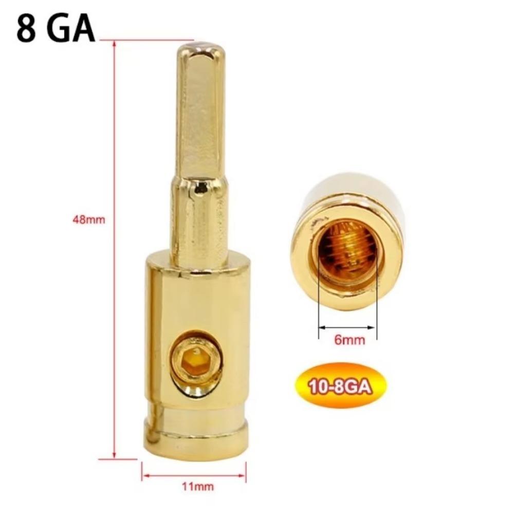 Gold Silver Car Audio Connector Pure Copper Audio Amp Input Adapter New Car Speaker Wire Terminal