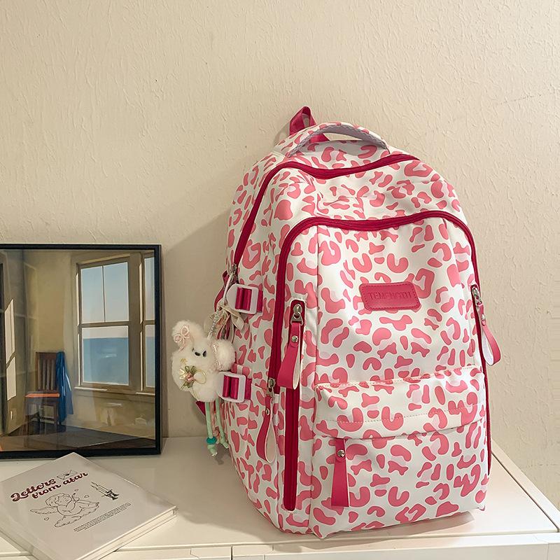 Niche Design Backpack Women's New Casual Cow Pattern Backpack Ins High School College Student Schoolbag Tide