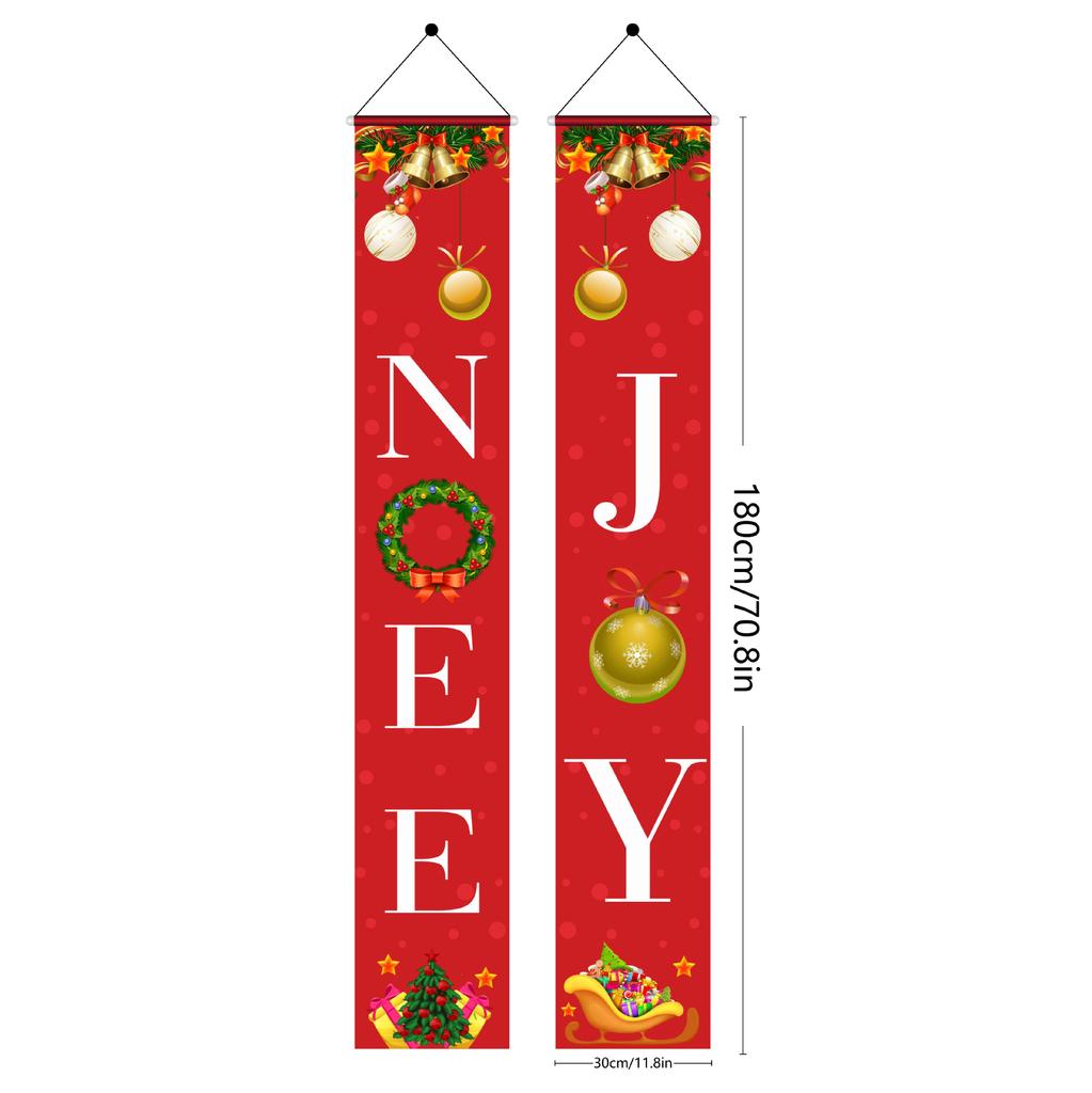 Weihnachts-Außendekorationen 1 Paar Weihnachtsbanner Nussknacker Soldat Banner Santa Schneemann Frohe Weihnachten Tür Veranda Dekor 2024