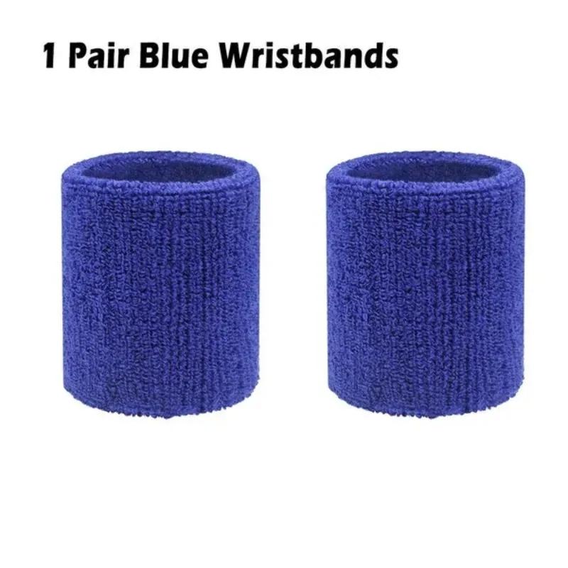 1 Pair Solid Color Wrist Protection Sports Anti-sweat Wristband with Sweat Absorption Breathable Sports Accessories