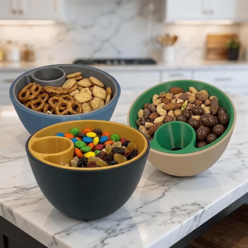 3D Printed Double Nut Bowl Round Berry Strainer Basket Practical Snack Serving Bowl Easy To Clean