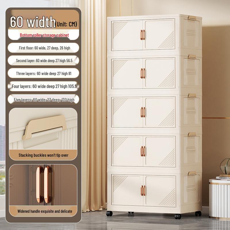Foldable Multi-Layer Storage Cabinet for Clothing, Snacks, Books, and Toys