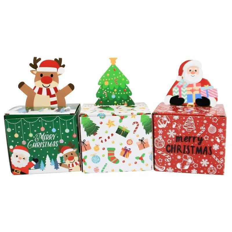 1Pc  Christmas New Pumping Surprise Box, Corrugated Packaging Box Christmas Surprise Box