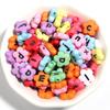 100pcs 11.5mm Acrylic Letter Beads Mixed Flower Alphabet Loose Spacer Beads DIY Jewelry Making Bracelets Necklace Accessories