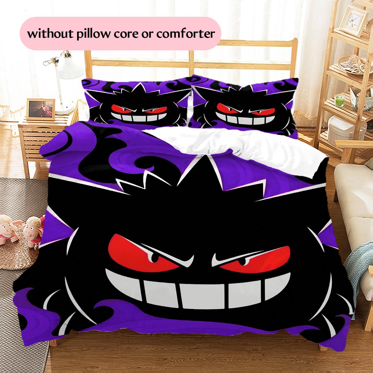

Gengar Pokémon Pattern Bedding Home Decoration Birthday Gift (1 * duvet cover + 2 * pillowcase, without core) 250x220cm