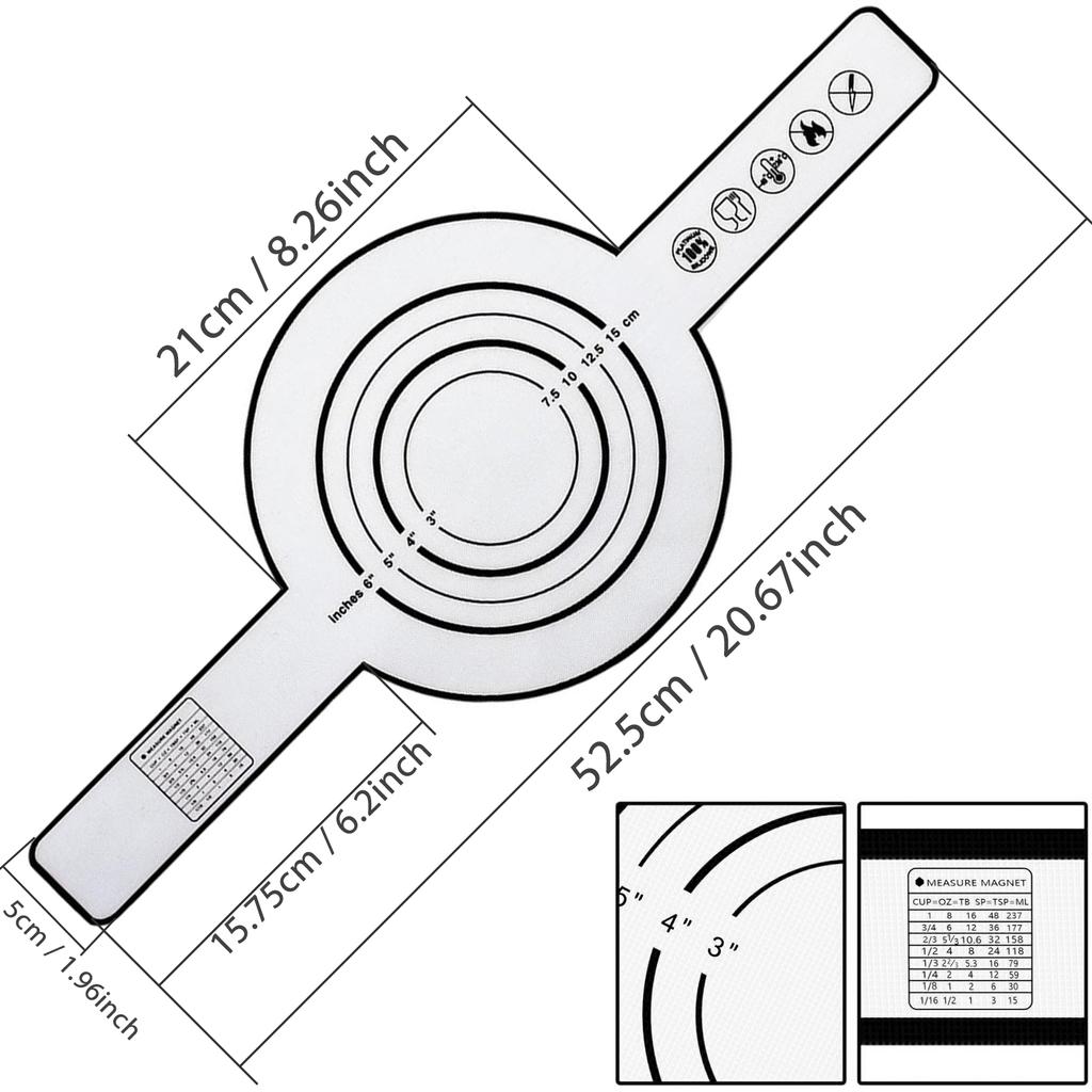 Silicone Bread Sling for Dutch Oven Reusable Baking Mat with Long Handles Non-Stick Sheet Liners for Transferable Dough Pastry
