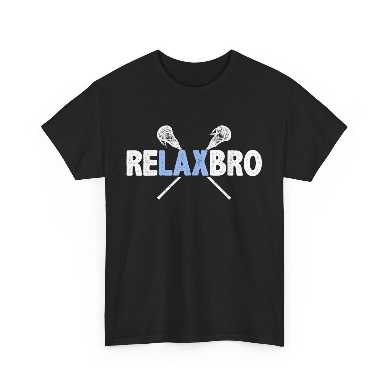 Lacrosse T-shirt, Relax Bro Lacrosse Player Lax Lovers Vintage Shirt 2XL