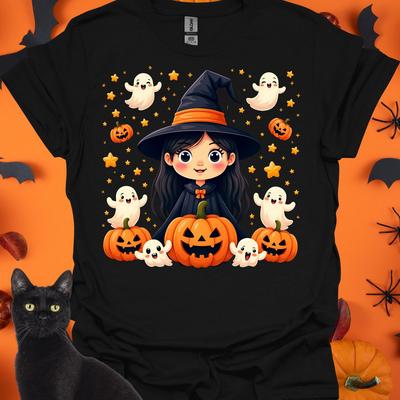 Halloween Witch Graphic Tee: Cute Cotton Unisex Shirt