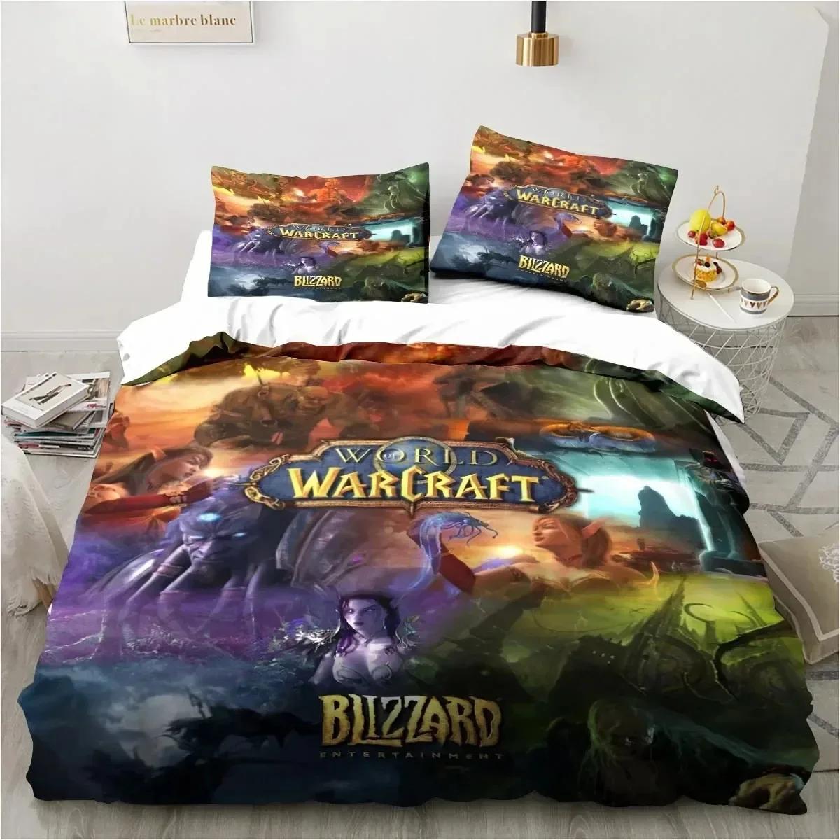 

3D Printing Game World Warcraft Bedding Set Duvet Cover Bed Set Quilt Cover Pillowcase Comforter King Queen Size Boys Adult 70x133cm 2pcs