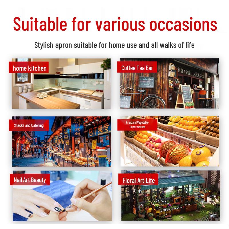 Korean Style Waterproof Kitchen Apron with Custom Logo