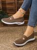 TEMU Übergrößen Freizeit-Loafer: Bequeme atmungsaktive Strick-Mesh-Schlupfschuhe für Mütter