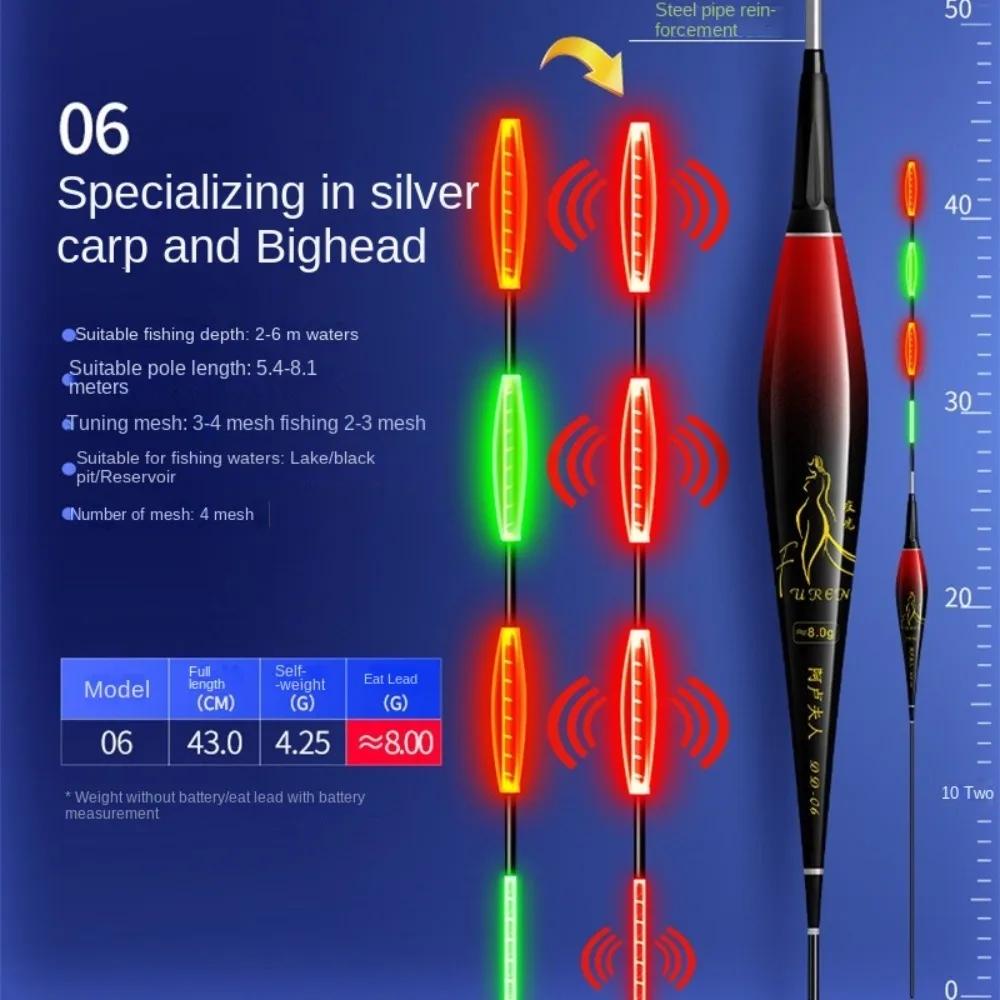 2026 New Smart Fishing Led Light Float Bite Hook Color Change Fishing Float Eye-Catching Bite Alarm Float Fishing Accessories