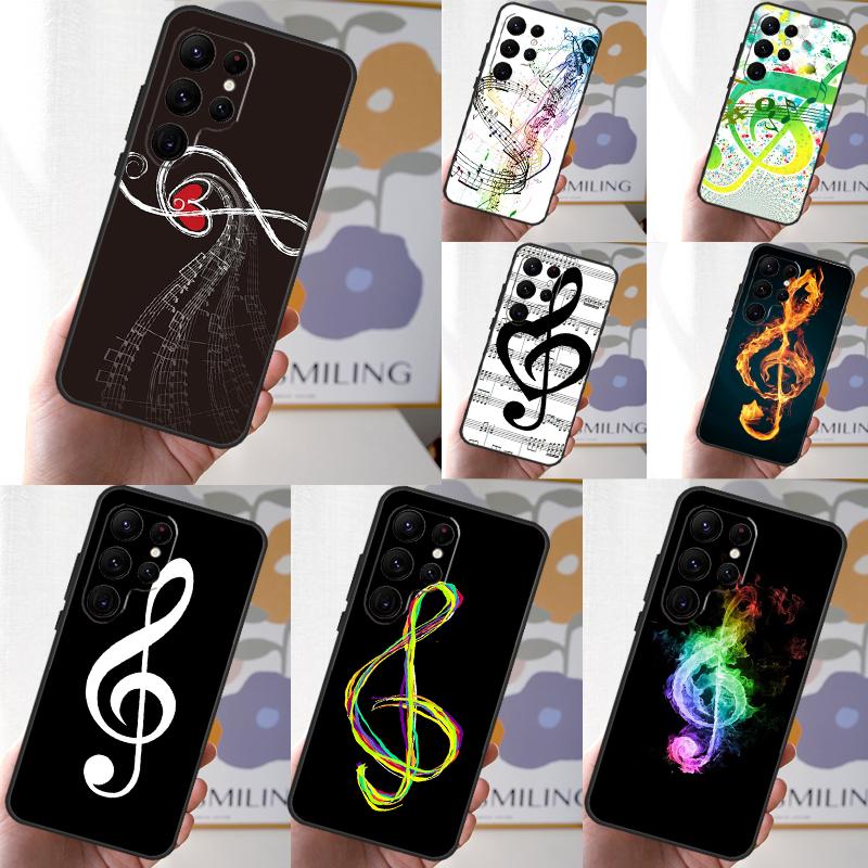 Music Note Musical Treble Clef Case For Samsung Galaxy S24 S23 Ultra S22 Note 20 Note 10 Plus S8 S9 S10 S21 S20 FE Cover