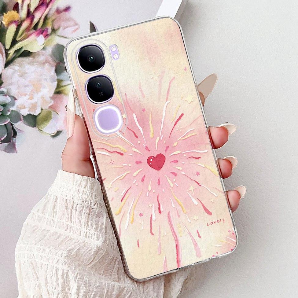 For Vivo V40 Lite 5G IDN Case V2417 Clear Cute Cat Fashion Butterfly Love Painted Soft Phone Case For Vivo V40 Lite 4G IDN Cover