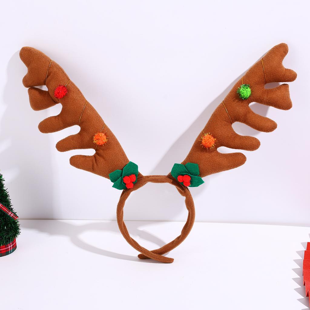 Lightweight Cloth Deer Antlers Hairband For Christmas Halloween Birthday Celebrations Unisex Costume Accessory