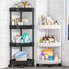 Portable No-Drill Bathroom Corner Storage Rack with Wheels