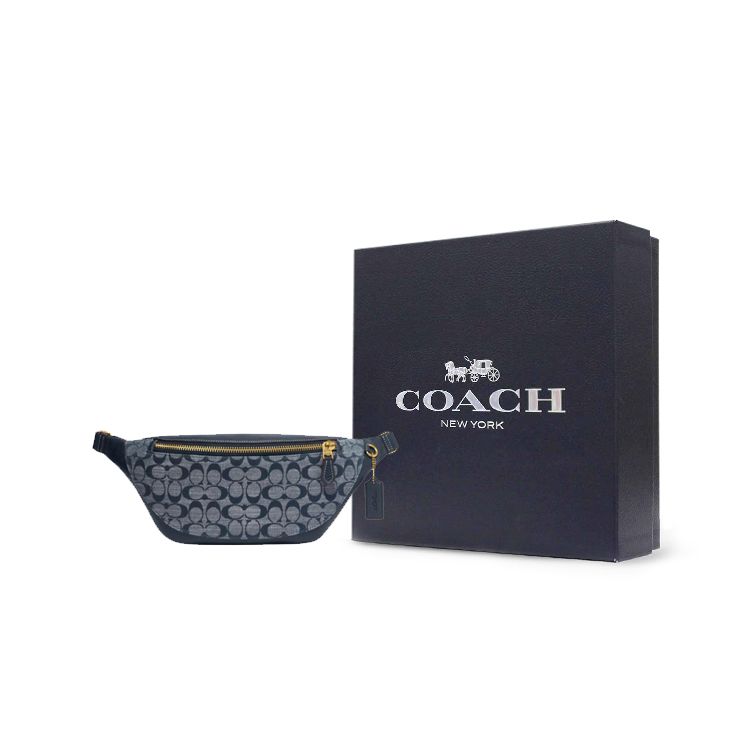 Coach Warren 40 Classic Monogram Zip Closure Leather And Fabric Shoulder Bag Men Shoulder Bag Denim CG994-B4DE