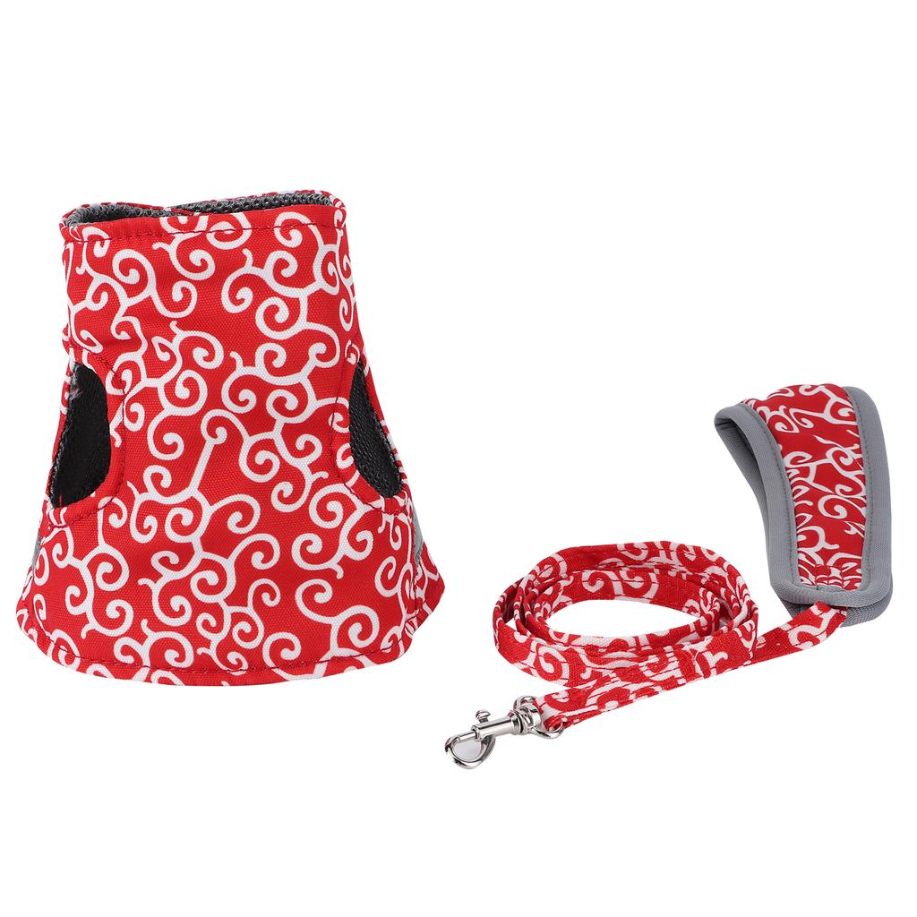 Breathable Pet  Leash Vest Prevent Escape Walking Clothing Set for Cat and Small DogRed XS