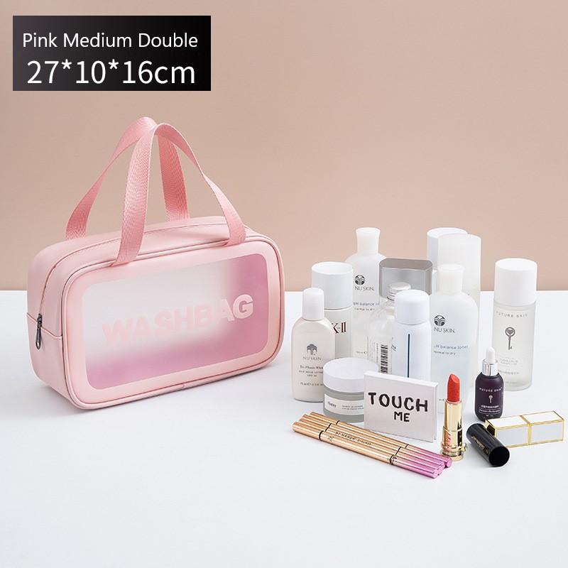PU Women Travel Storage Bag Cosmetic Bag Makeup Bag Travel Organizer Bags Waterproof Washbag Transparent Cosmetic Cases