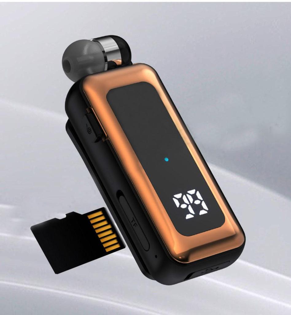 Business-Kopfhörer mit Clip-TF-Karte, Wiedergabe von Bluetooth 5.4, Geräuschunterdrückung, HD-Anrufe, Digitalanzeige-Kopfhörer mit Mikrofon-Headset