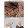 1PC Winter Women's Hat Mask Scarf Integrated Pullover Hat Fleece Warm Ear Protector Knitted Woolen Hat