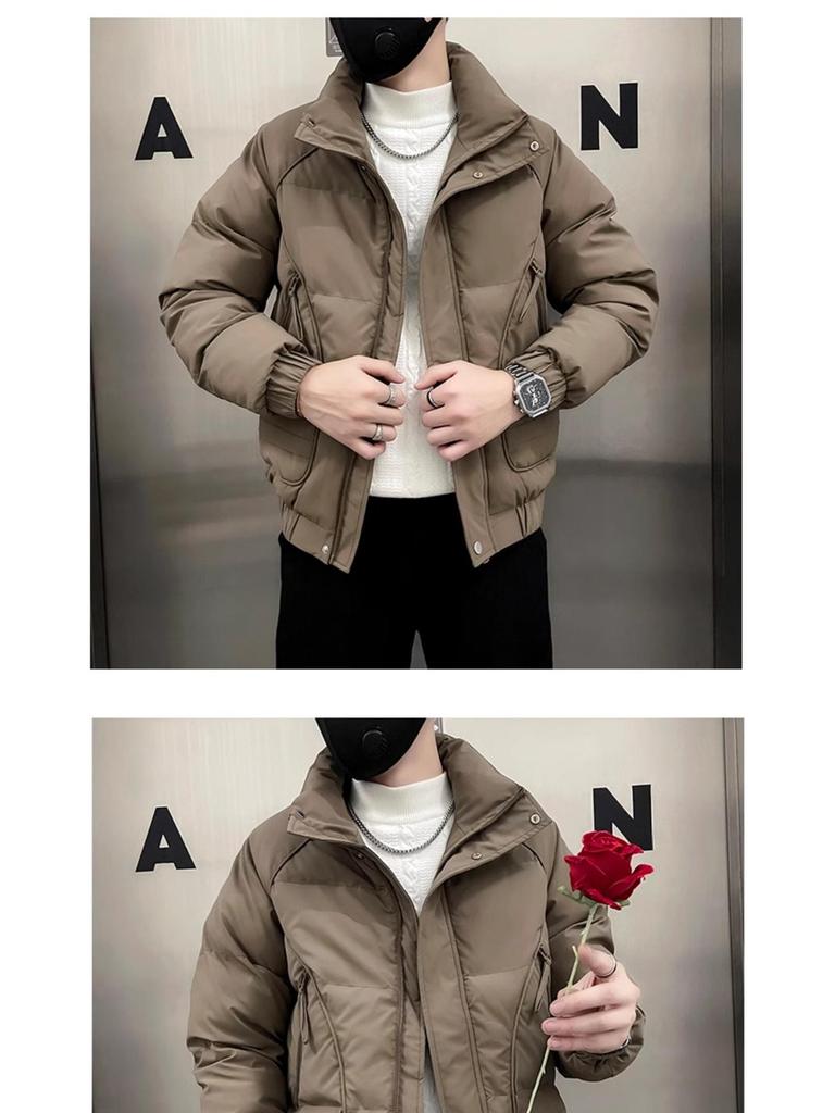 Men's Trendy Thickened Cotton Winter Jacket - Stylish Short Down Coat