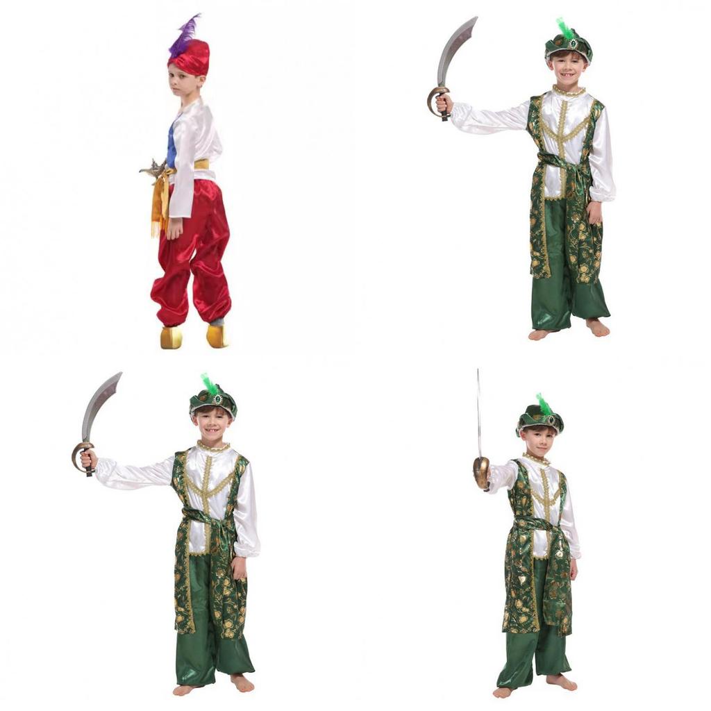 Luxuriöses Aladdin Prinzenkostüm für Jungen Perfekt für Halloween und Bühnenauftritte