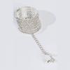 Mehrlagiges Kristallspulenarmband für Damen Strasssteine Stretch Armreif Offener Armreif Oberarm Schmuck