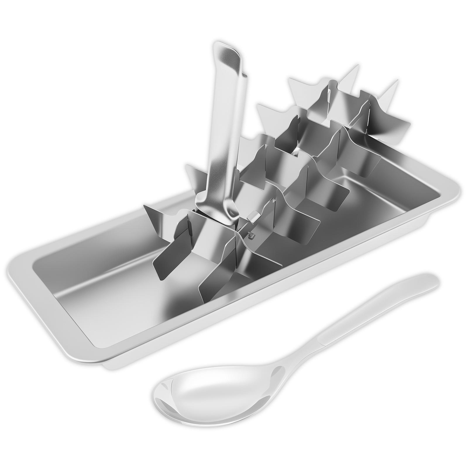 1/2 Pcs Ice Cube Tray Stainless Steel Ice Cube Making Tools with Release Lever Ice Cubes Mold for Home Kitchen Bar Accessories