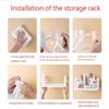 1-10PCS Durable Wall Storage Rack No Drilling Easy Installation Organizer for Bathroom Kitchen Makeup and Room Decoration