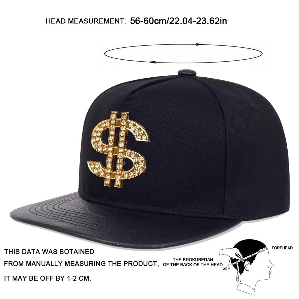 Unisex Diamond USD Letter Label Hip-hop Hats Spring And Autumn Outdoor Adjustable Sports Casual Baseball Caps Sunscreen Hat