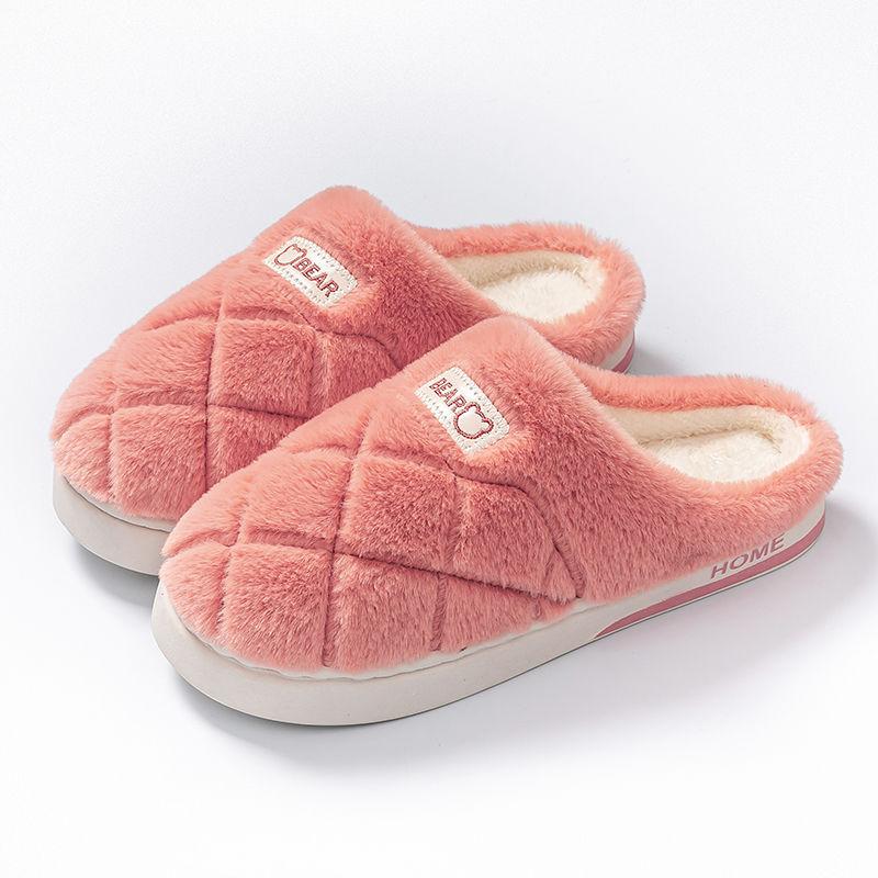 Fleece Paar Baumwollpantoffeln rutschfest dicksohlig Zuhause warm Baumwollschuhe für Männer und Frauen Großhandel im gleichen Stil