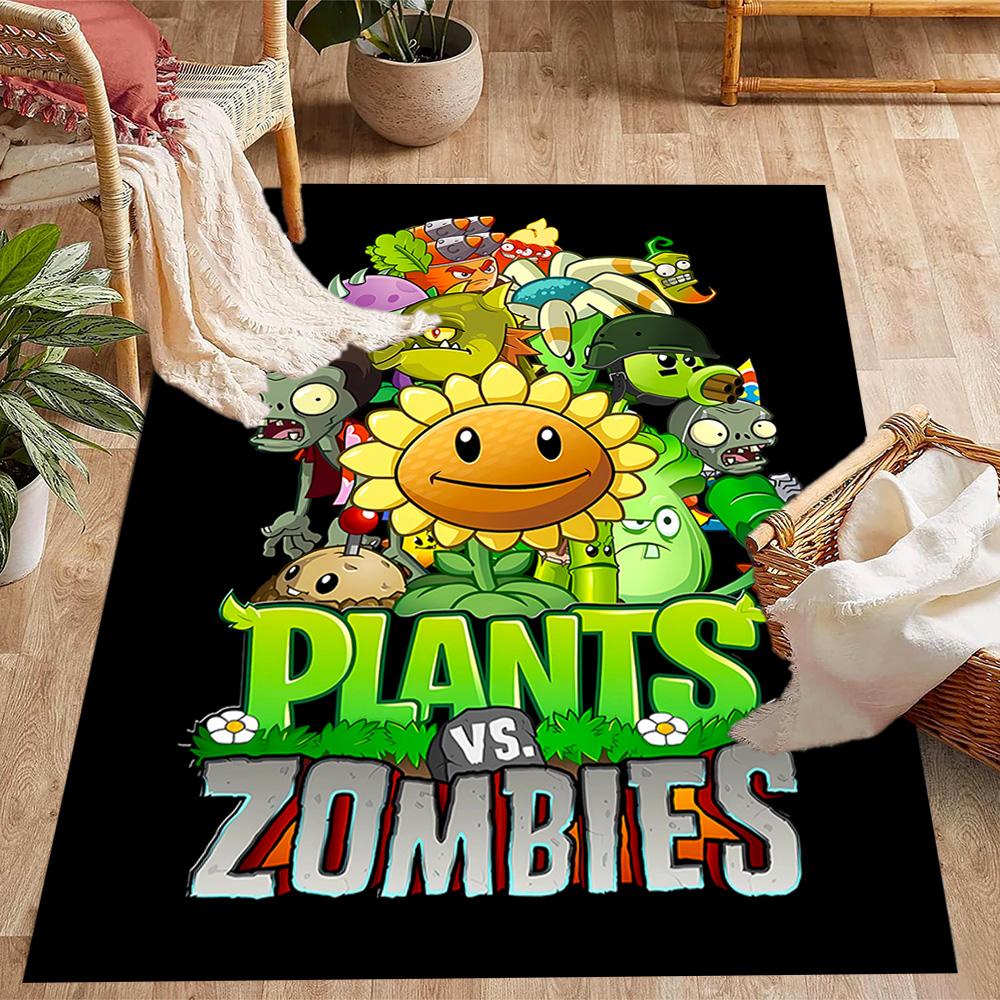 Zombie-Pflanzen Party-Thema Anti-Rutsch-Teppiche - Polyester Heimdekoration, Geeignet für Schlafzimmer, Wohnzimmer, Eingangsbereiche, Studios und Dekorationen