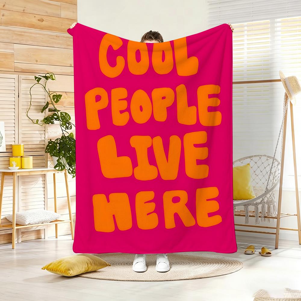 Anime Popula Dopamine Throw Lightweight 240G Flannel Blanket Soft Skin-Friendly For Summer Cooling