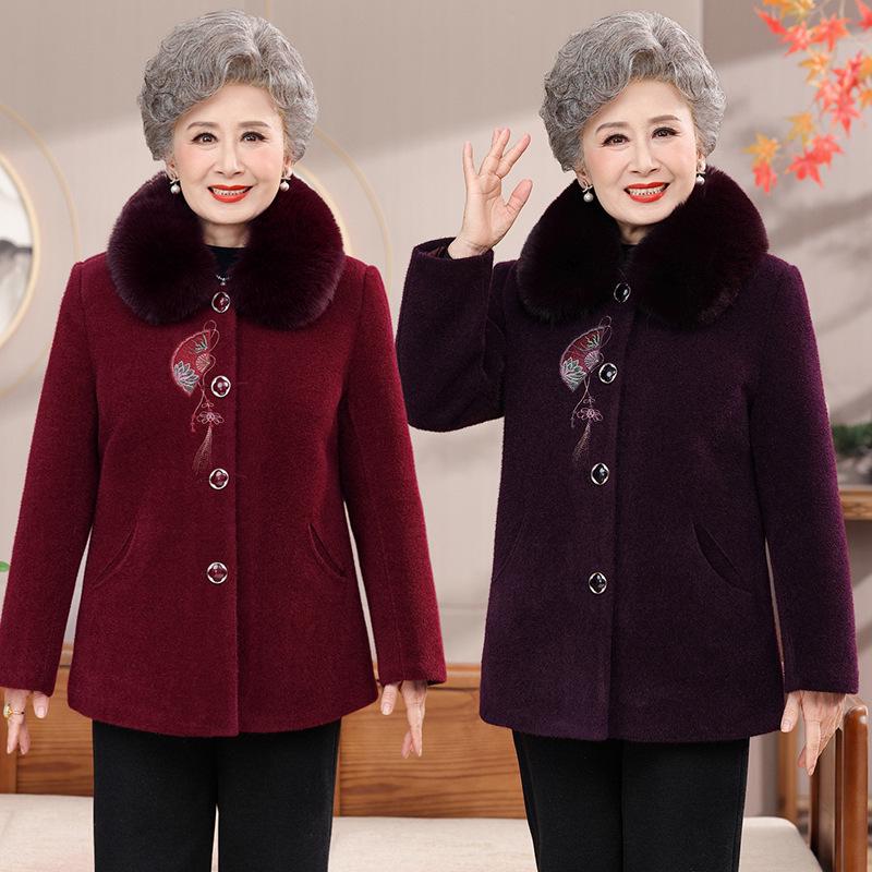 Warm Winter Coat for Women: Anti-Mink Velvet and Fleece-Lined Jacket for Middle-Aged and Elderly Ladies