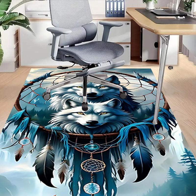 1pc Wolf Dreamcatcher Carpet Anti Slip Polyester Floor Mat for office.Bedroom